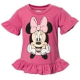 thumbnail image 2 of Disney Minnie Mouse Toddler Girls Peplum Graphic T-Shirt Bike Shorts Pink / White 2T, 2 of 5
