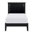 thumbnail image 3 of Pemberly Row Traditional Wood and Faux Leather Twin Bed in Black, 3 of 6
