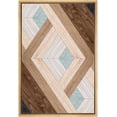 thumbnail image 2 of PixonSign Framed Wall Art Western Decor Geometric Diamond Wood Panel Pattern Abstract Wood Panels Woodblock Modern Art Farmhouse Multicolor Canvas Prints for Home Decor -, 2 of 5