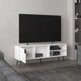 thumbnail image 5 of Dtwnek Tv Stand for TVs up to 63", TV Cabinet with 1 Door and 3 Open Shelves, Perfect for Office, Living Room, White, 5 of 8