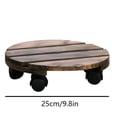 thumbnail image 3 of Wood Plant Caddy, Heavy Duty Rolling Planter 𝐃olly with Rotating Casters, Movable Flower Pot Stand, Round Plant Rack with Lockable Wheels, 3 of 5