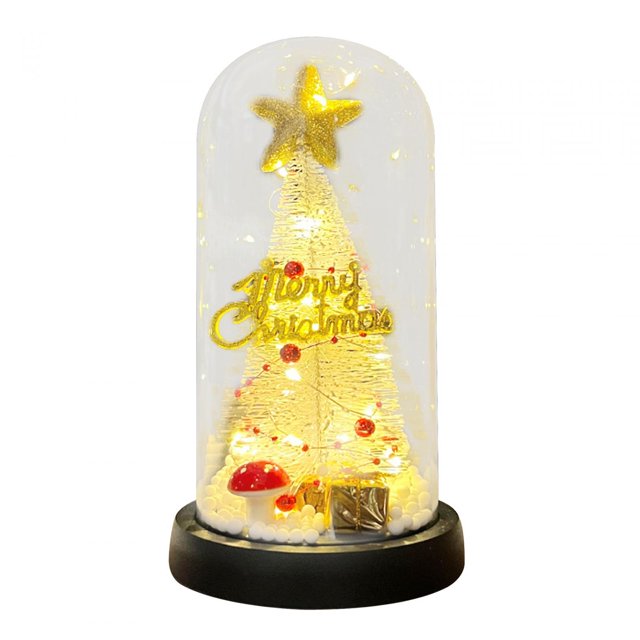 LED Christmas Dome Party Decoration Desktop Decor Christmas Tree Decorations for White Tree and Gifts