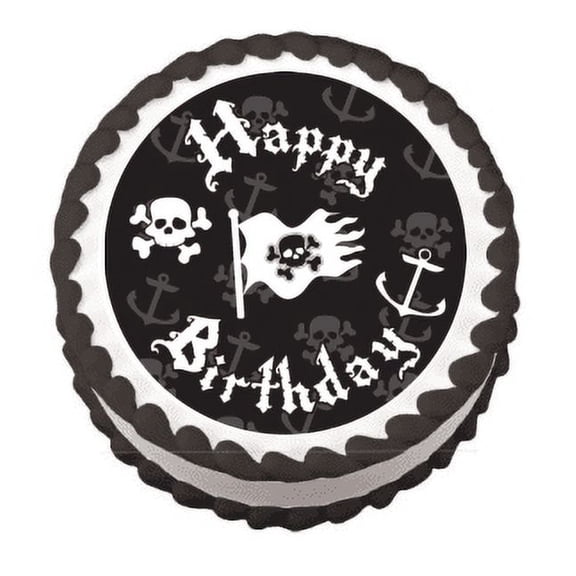 Pirate Happy Birthday Edible Frosting Sheet Photo Image Cake Topper