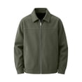 thumbnail image 6 of Men's Corduroy Jacket Lapel Collar Full Zip Up Long Sleeve Casual Coat Classic Textured Outerwear with Pockets, 6 of 9