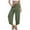 Army Green, variant on Women's Pants Petite Under $10 With Pocket Elastic Waist Solid Color Baggy Casual Wide-Leg Pants