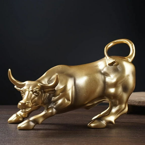 Street Bull Market Wealth Wall Resin Ornaments For Office Interior Desktop Decor