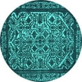 thumbnail image 1 of Ahgly Company Indoor Round Oriental Turquoise Blue Industrial Area Rugs, 8' Round, 1 of 4