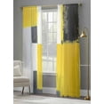 thumbnail image 4 of Abstract Art Sheer Curtains 84 Inches Long 2 Panels Black Yellow Geometric Graffiti Art Light Filtering Semi Sheer Window Curtains Drapes for Bedroom Living Room 52"x84", 4 of 7
