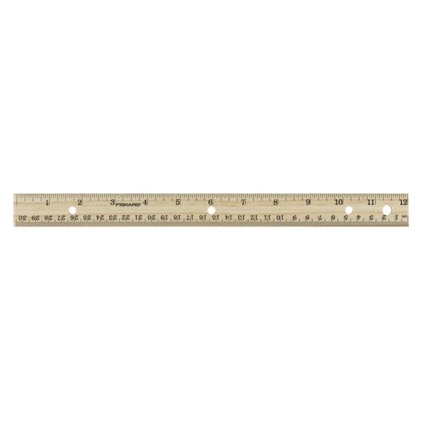 Fiskars 12" Wood Ruler, Inches and Centimeters