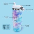 thumbnail image 2 of 30 oz Tumbler with Handle Flip Straw Leak Proof - Best Mom Ever Mother''s Day Birthday Gifts for Mom 30oz Tumbler Travel Coffee Mug 30 Ounce Stainless Steel Cup, 2 of 4