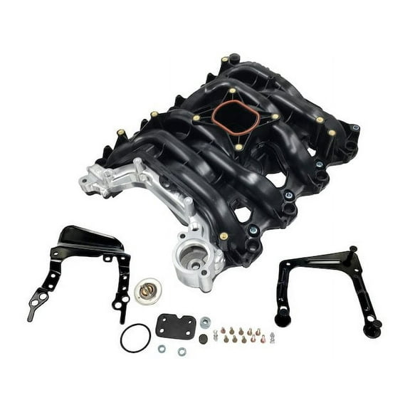 Upper Intake Manifold Kit with Thermostat - Compatible with 2001 - 2011 Lincoln Town Car 4.6L V8 2002 2003 2004 2005 2006 2007 2008 2009 2010