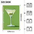 thumbnail image 2 of FORMRS 1-Subject Spiral Notebook 8" x 5" College Ruled 60 Refillable Sheet A5 Hard Cover, 2 Pack, Green Martini Glass, 2 of 7