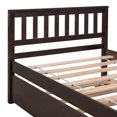 thumbnail image 6 of Twin Bed with Trundle, Wooden Platform Bed Frame with Headboard and Footboard for Bedroom Small Living Space, Wood Slat Support, No Box Spring Needed, Espresso, 6 of 8