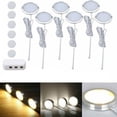 thumbnail image 6 of LED Under Cabinet Puck Lights 6 Lamps Kit with Junction Box for Home Kitchen Counter Lighting 3000K Warm White, 6 of 7