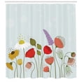 thumbnail image 3 of Ambesonne Flower Shower Curtain, Daisy and Peony Pattern, 69"Wx84"L, Multicolor, 3 of 3