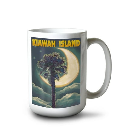 

15 fl oz Ceramic Mug Kiawah Island South Carolina Palmetto Moon and Palms Dishwasher & Microwave Safe
