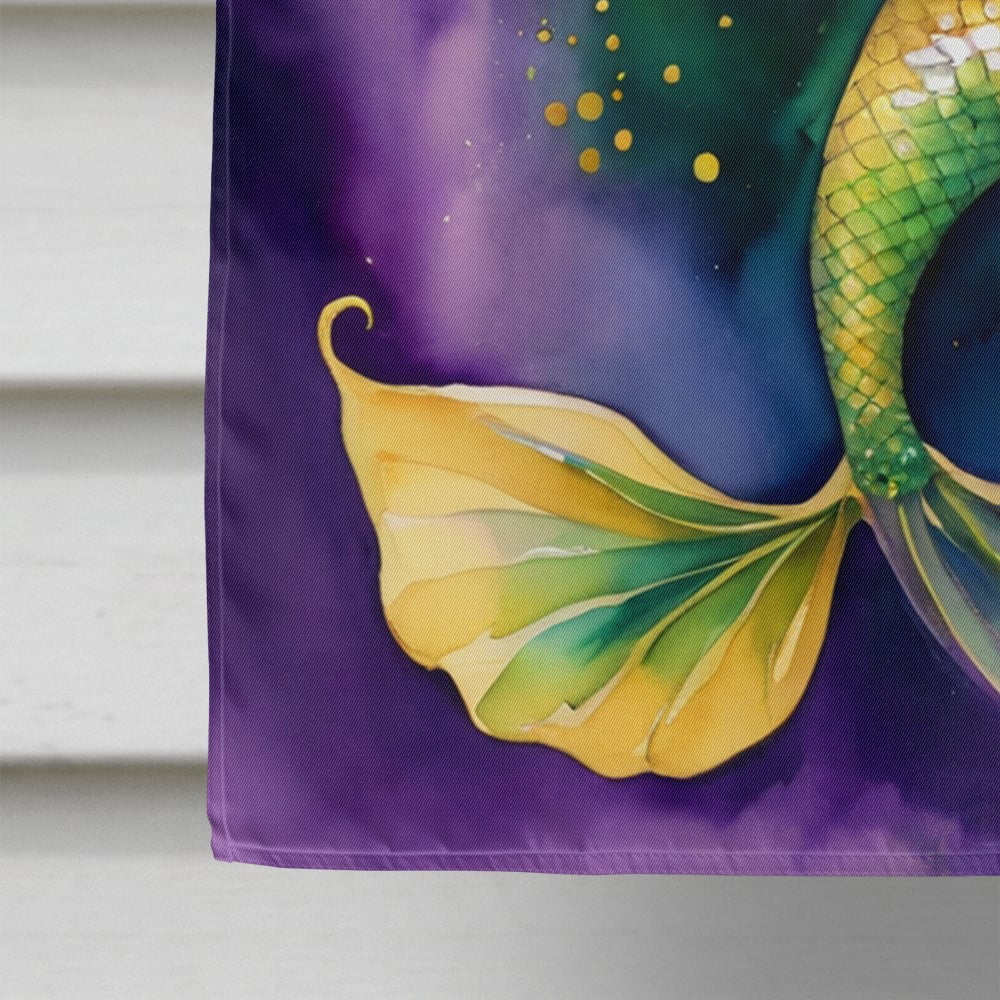 Mermaid Mardi Gras House Flag 28 in x 40 in