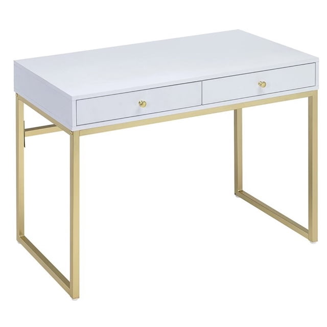 Bowery Hill Bureau en Blanc et Laiton