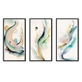 thumbnail image 2 of Designart "Dynamic Watercolor Flow I" Modern Framed Wall Art Set Of 3 - Pink Abstract Minimalism Frame Gallery Wall Set For Home Decor, 2 of 6