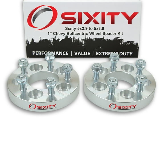 Sixity Auto 2 pc 1" 5x3.9 Wheel Spacers compatible with Chevy Beretta Cavalier Celebrity Citation Corsica M12x1.5mm 1.25in Studs Lugs