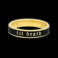 thumbnail image 2 of 4mm Wide Til Death Black Enamel Band Ring | Promise Ring | Anniversary Wedding Ring | Stacking Band | Gift for Her/Him - 925 Sterling Silve, 2 of 5