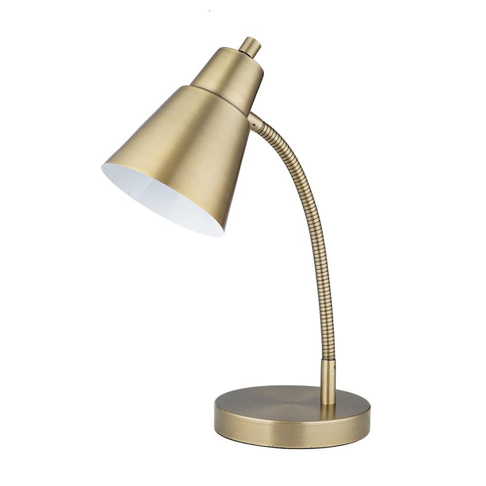Mainstays Modern Industrial Desk Lamp, Antique Brass