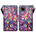 thumbnail image 2 of GW USA Leather Wallet Case Kickstand Phone Case for Apple iPhone 12/12 Pro - Rainbow Flower, 2 of 5