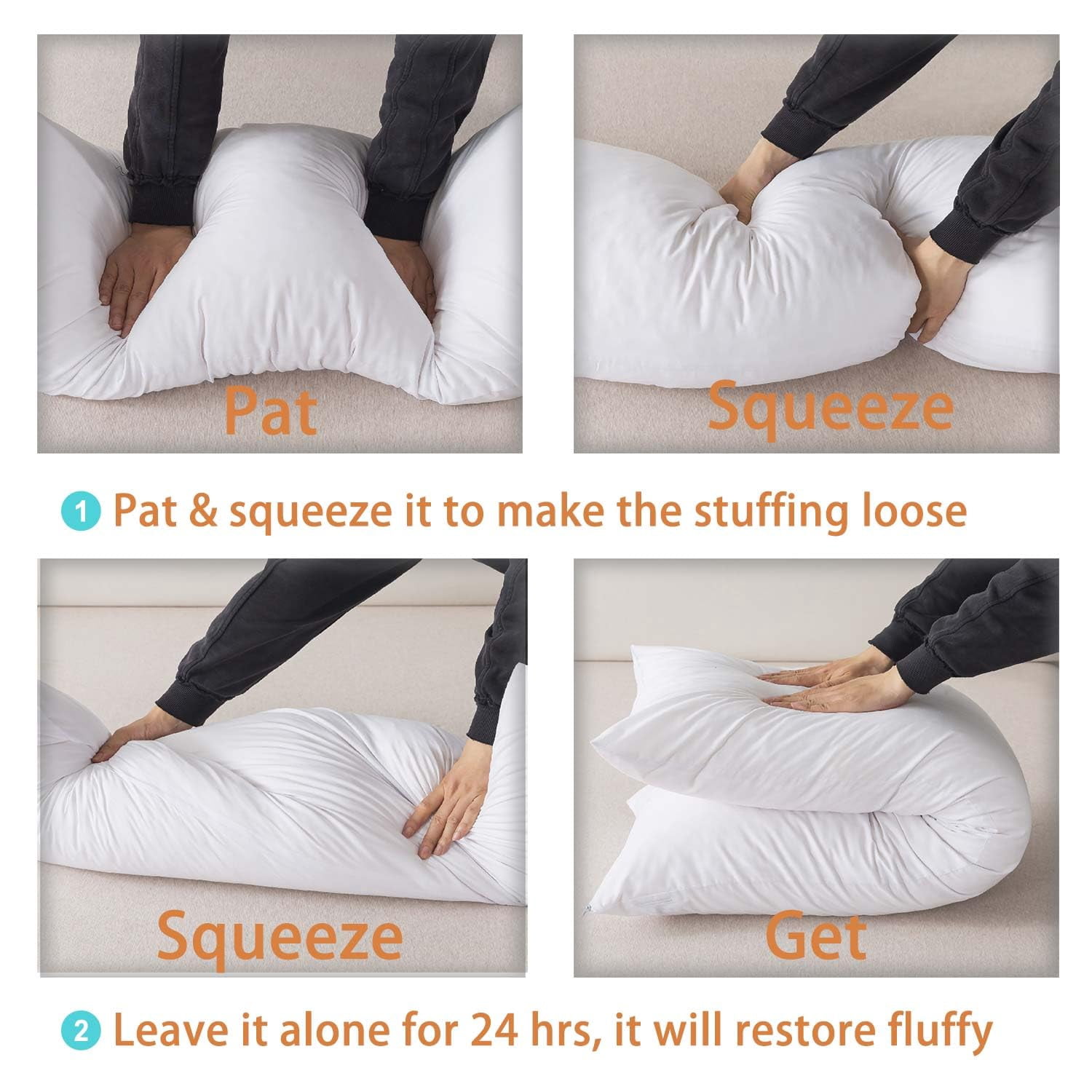 Memory Foam Body Pillow with Plush Fuzzy Cover Full-Length Support Pillow for Adults Soft Comfortable Sleeping Aid