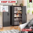 thumbnail image 5 of SOLAURA 71 In Metal Storage Cabinets with Locking Doors and Adjustable Shelves, Steel Storage Cabinet for Garage, Office, Classroom, Assemble Required(Black), 5 of 8