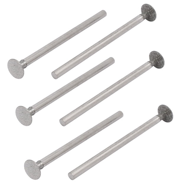 Puntos montados en mandril con forma de disco recubiertos de diamante de 2.35mmx6mm, 6 piezas