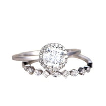 New Style 1.50 Carat Man made diamond moissanite and Man made diamond moissanite Wedding Set with 18k Gold Plating