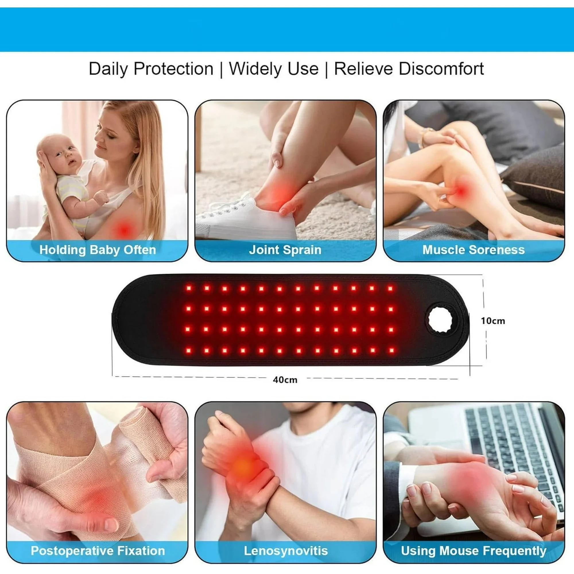 Thera Wrap for Carpal Tunnel, with Heat & Massage, 2026 New 3 in 1 Wrist Heating Pad, with 48 LEDs, Wrist Brace & Hands Wrap Pad for Knee Ankle Foot Joint, Just 15 Minutes A Day(1pcs)