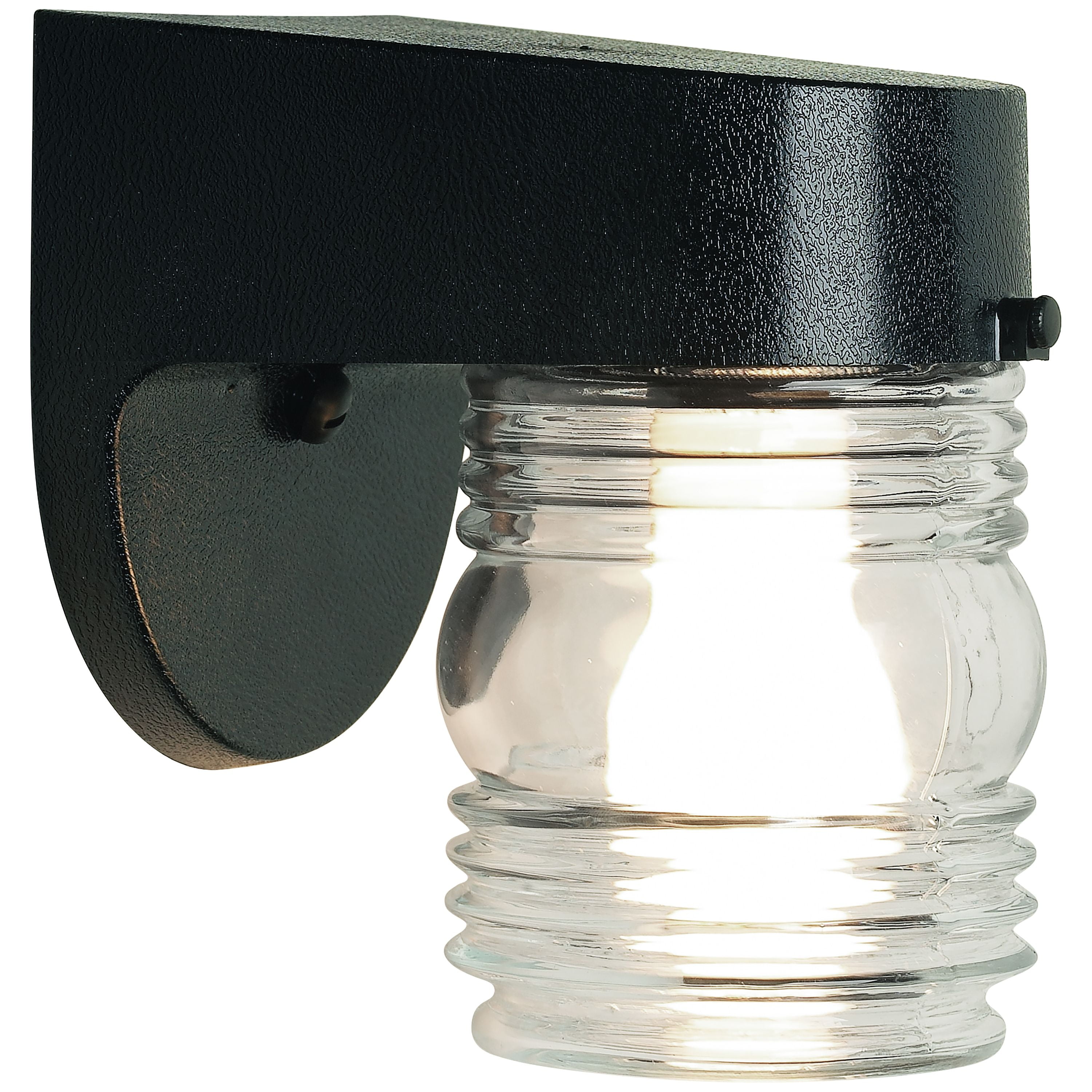Outdoor Wall Light Matte White Jelly Jar Exterior Clear Glass Shade Decor 