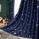 thumbnail image 5 of 2pc Curtain with Hot Silver Star and Moon Full Blackout Bedroom Living Room Heat Insulation Light Blocking Curtain Fabric, 5 of 5