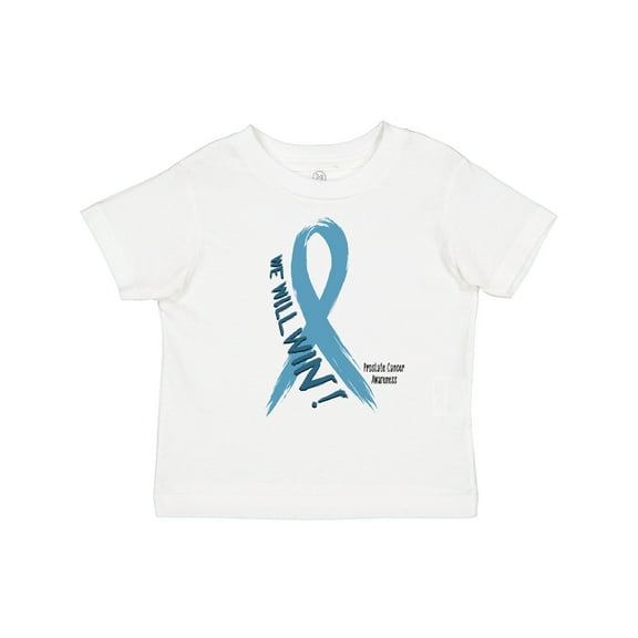 Inktastic We Will Win Against Prostate Cancer Ribbon Boys or Girls Toddler T-Shirt