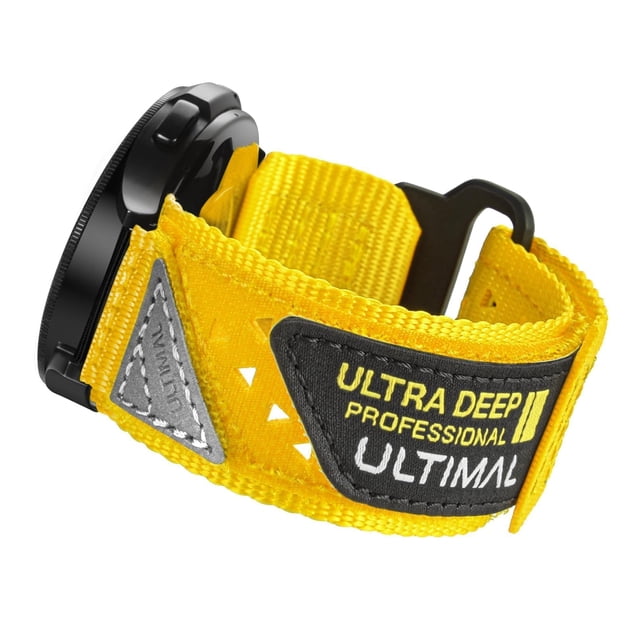 Correa de reloj ULTIMAL Correa deportiva ajustable de nailon amarilla