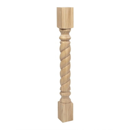 Outwater Rope Unfinished Hardwood Kitchen Island Leg, 35-1/4 x 3-3/4 in