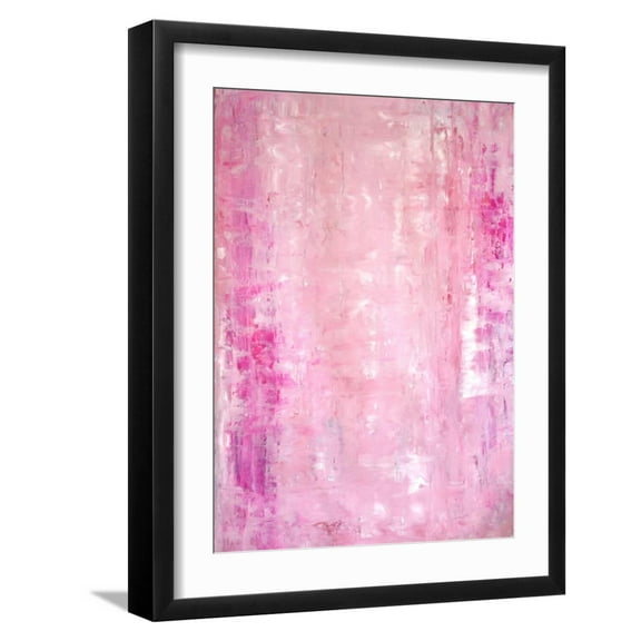 Art.com Pink Abstract Art Painting Art Print by T30Gallery, Black Frame Wall Art, 17" x 21"