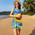 thumbnail image 3 of Balery Blue Sky Sunflower Vestidos de verano para mujer con estampado: vestido holgado sin mangas, vestido playero informal y cómodo para días calurosos., 3 of 7