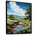 thumbnail image 2 of Designart "Bend in the Countryside River II" Landscape & Nature Floater Framed Wall Art Living Room, 2 of 7