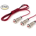 thumbnail image 2 of 3 Pack of PLUG-N-PLAY Instrument Cluster LED Indicator Light Dash Bulbs (Silver Bezel, Red LED), 2 of 3