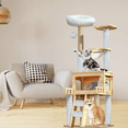 thumbnail image 5 of Premium 57.8 Inch Cat Tower Tree - 147cm Tall Scratching Post Condo with Perches for Kittens & Cats to Play, Climb, and Nap, 5 of 9