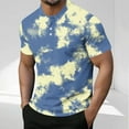thumbnail image 6 of Hfnxid T-Shirts for Men Graphic Funny Short Sleeve Shirt Quarter Zipper Tie Dyed Tops Summer Causal Stylish Gym Workout Pullover Top Dark Blue XXXL, 6 of 6