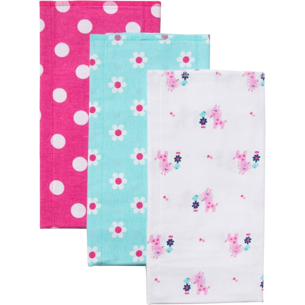 Gerber Flannel Burp Cloths, 3 pack