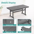 thumbnail image 3 of DYCANPO 66'' Outdoor Dining Table with Umbrella Hole, HDPS Rectangle Patio Table, Gray, 3 of 7