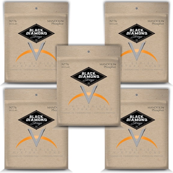 Black Diamond Mandolin Strings 5-Pack Phosphor Bronze Loop End .0115-.041