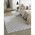 thumbnail image 1 of Unique Loom 3142850 8 x 10 ft. Checkered Chindi Cotton Rectangle Rug, Ivory, 1 of 1