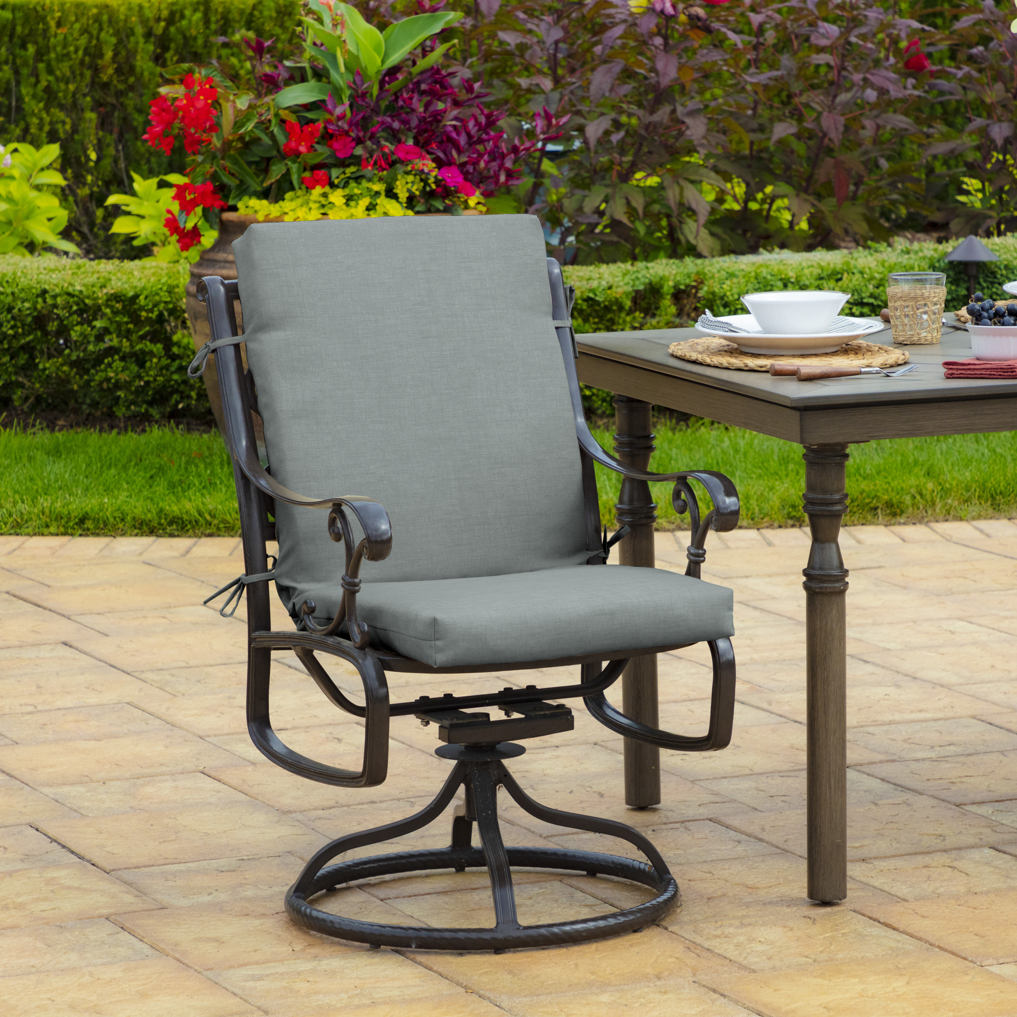 Arden Outdoor Dining Chair Cushion Set, Stone Grey photo 2