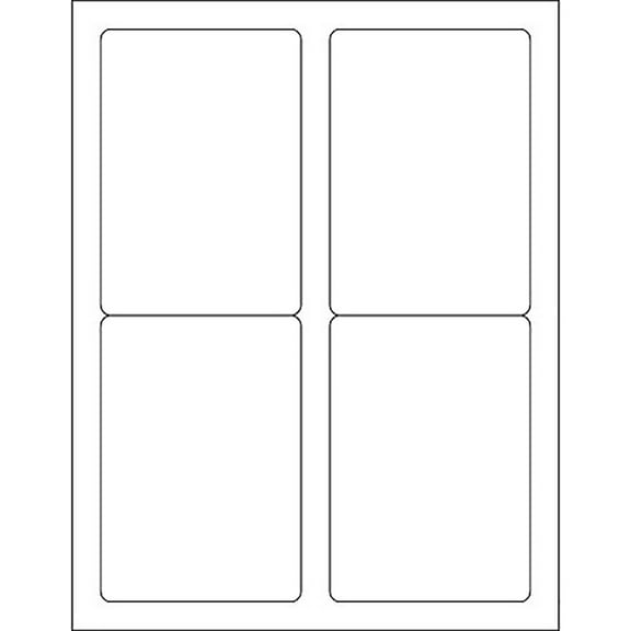 Box Partners Removable Rectangle Laser Labels 3 1/2" x 5" White 400/Case LL263