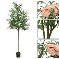 thumbnail image 5 of Simzone Artificial Olive Tree 6 Feet Tall Artificial Tree Indoor Outdoor Faux Olive Tree, Potted Silk Plants for Modern Home Office Living Room Porch Decor, 5 of 7